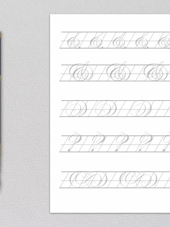 Elegant Font PDF, Hand Lettering Practice Pages, Modern Calligraphy Workbook