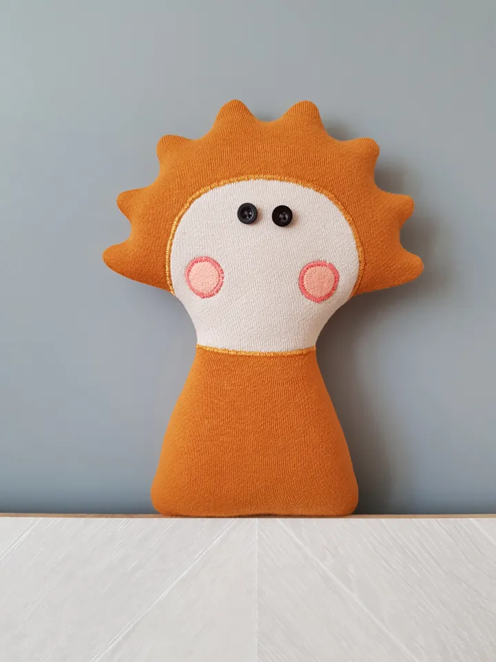 Rag doll Lilu sewing pattern PDF, digital tutorial in English, mini doll sewing diy