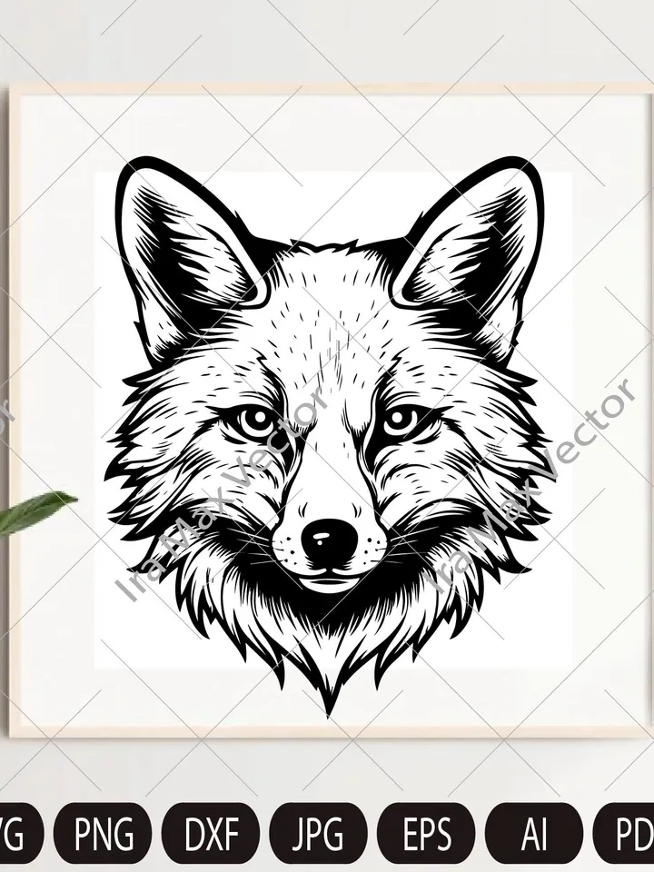 FOX Face svg / Fox Head svg / Fox svg /Fox Mascot svg / Fox Printable / INSTANT DOWNLOAD