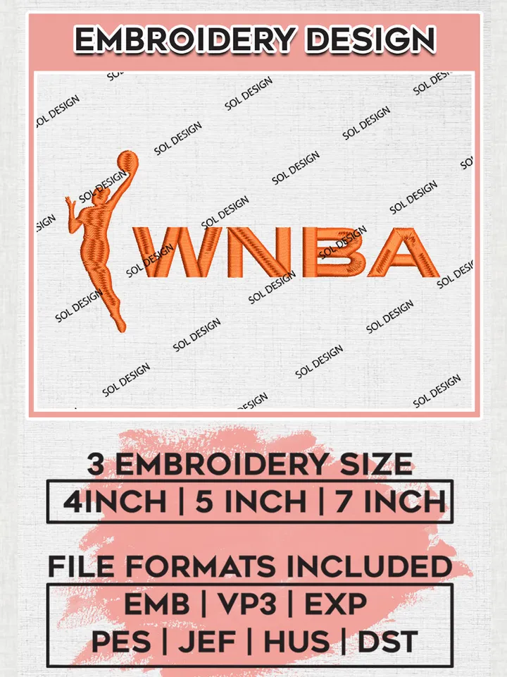 WNBA Logo Embroidery Designs, WNBA Team Logo Embroidery, Basketball Team Logo Machine embroidery Files, Machine embroidery Files, Digital Download