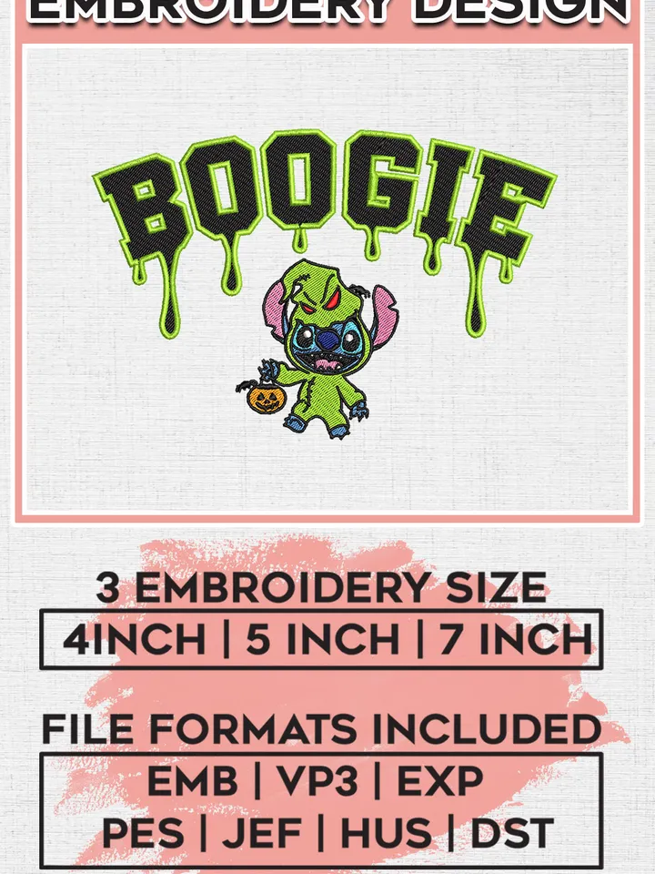 Stitch x Oogie Boogie Halloween Drop Name Embroidery designs, Nightmare Before Christmas Machine embroidery designs, Halloween embroidery files, Spooky Machine Embroidery Digitized Pes Files, Digital Download