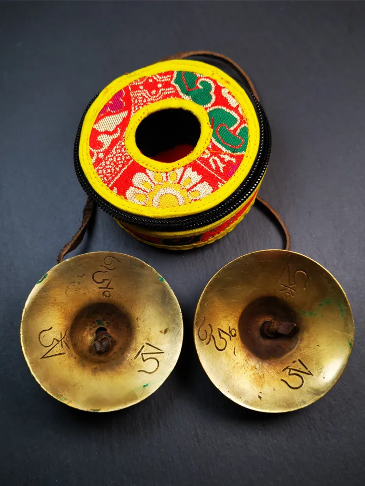 Gandhanra 7.4cm Tibetan Cymbals,OM Mantra Tingsha Bell,Buddhism Ritual Implement,Handmade in Nepal