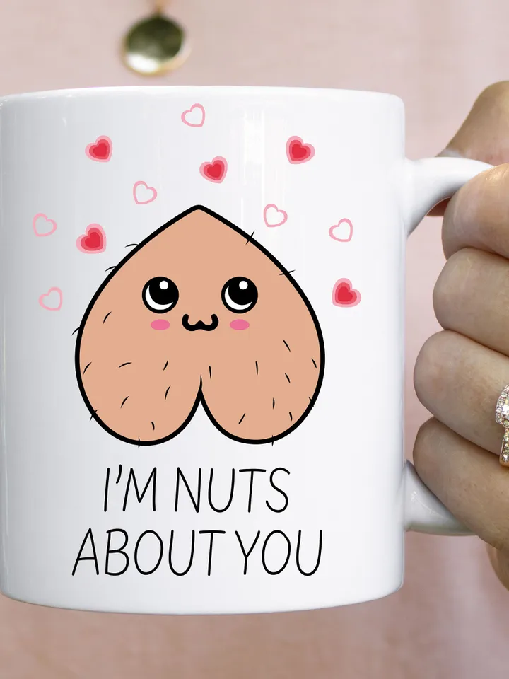 Nuts about you svg png file, digital download, png jpg file, Valentines Day card Clipart, funny design, sublimation, tshirt, adult mug