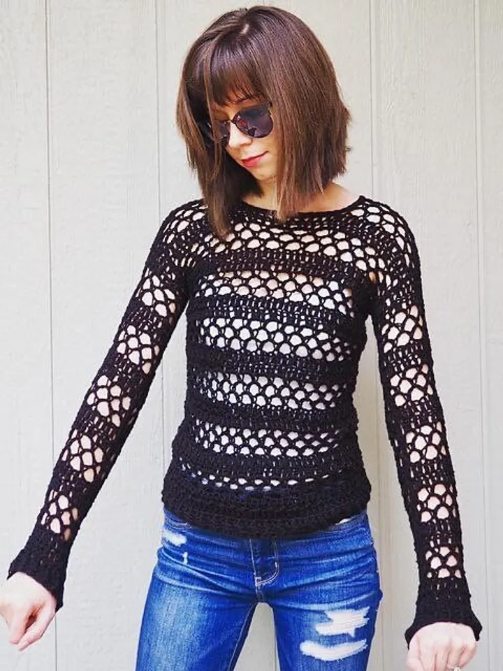 Sweater crochet pattern, crochet easy sweater, summer sweater crochet pattern pdf size XS.  S.   M.  L  XL.  2X.  3X