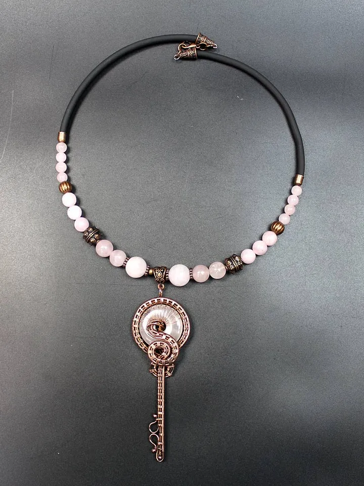 Handmade necklace with pendant Key.