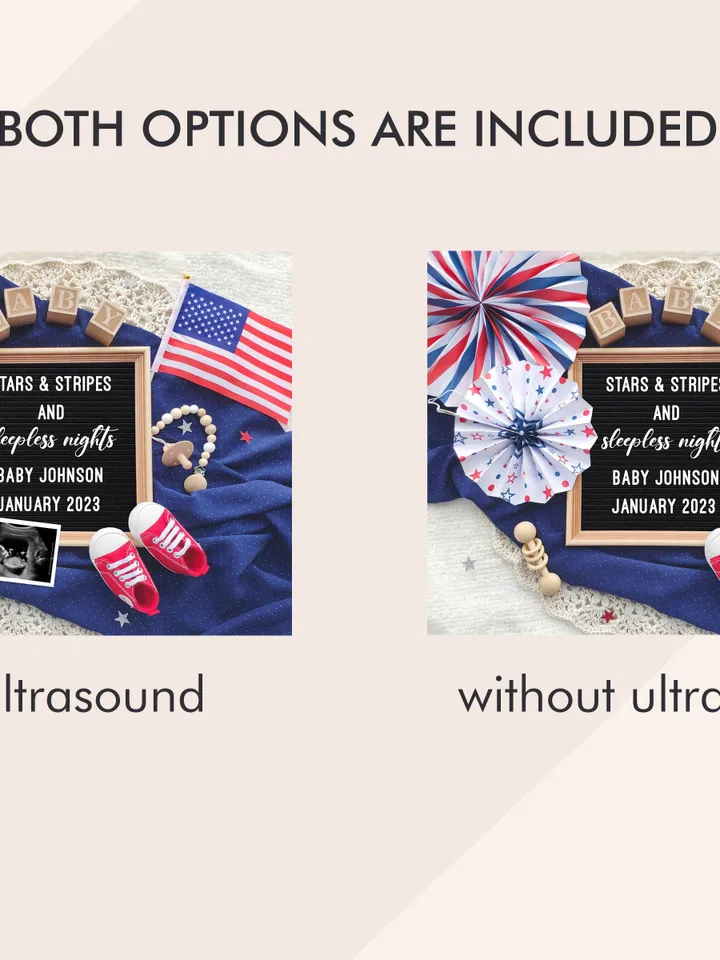 4th of July Pregnancy Announcement for Social Media, Patriotic Baby Announcement, 4th of July Baby Announcement Editable Digital Template