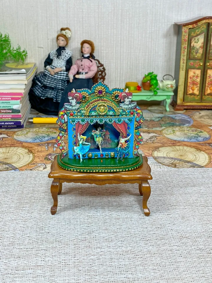 Tutorial. Puppet theater. Dollhouse miniature. 1:12. Two sizes.