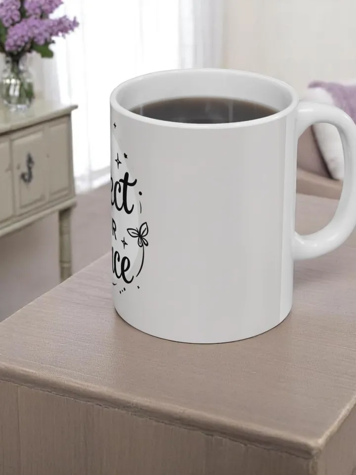 Protect Your Peace Ceramic Mug, Inspirational Coffee Cup, Self-Care Gift, Motivational Tea Mug, Mindfulness Present, Cozy Drinkware