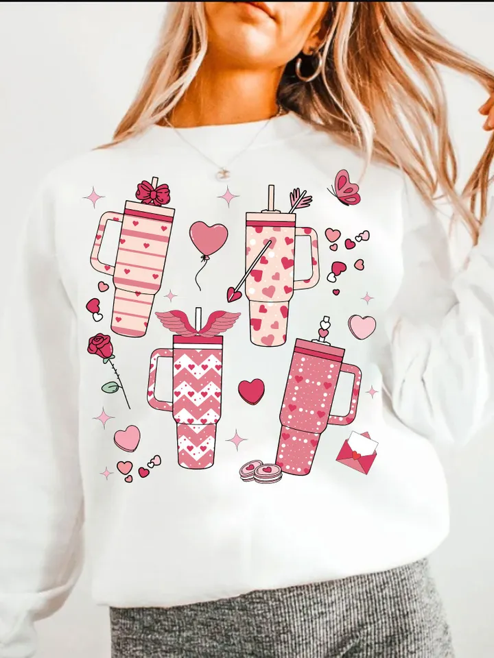 Retro Obsessive Cup Disorder Valentine's Day Png, Valentines Candy Heart Tumbler Inspired PNG, Retro Valentines PNG Sublimation Design Love