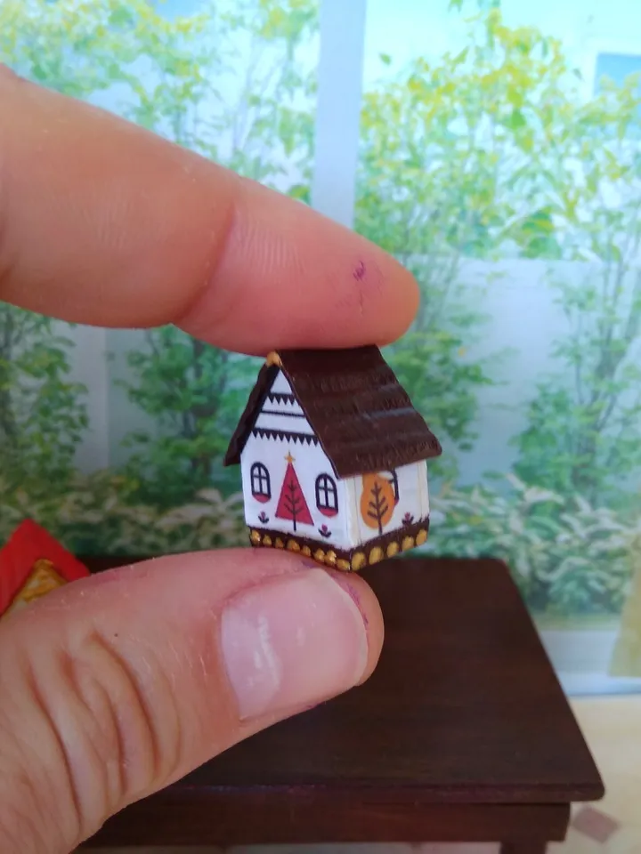 1:12 scale. Houses for cockle roomboxes. Doll toy.