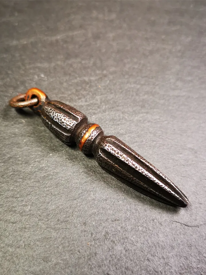 Gandhanra Handmade Tibetan Amulet ,Kila(Dorje Phurba) , Trantic Buddhism Ritual Implement Pendant,Made of Cold Iron,2.5"
