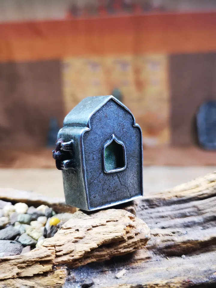 Gandhanra Antique Gau Ghau Shrine,Mini Tibetan Buddhist Altar Amulet Pendant,Made of Cold Iron