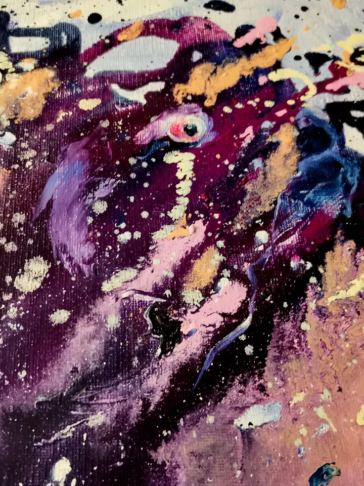 Sea Fish Art Original Oil Painting Abstract Fish Ocean canvas Artist Svinar Oksana