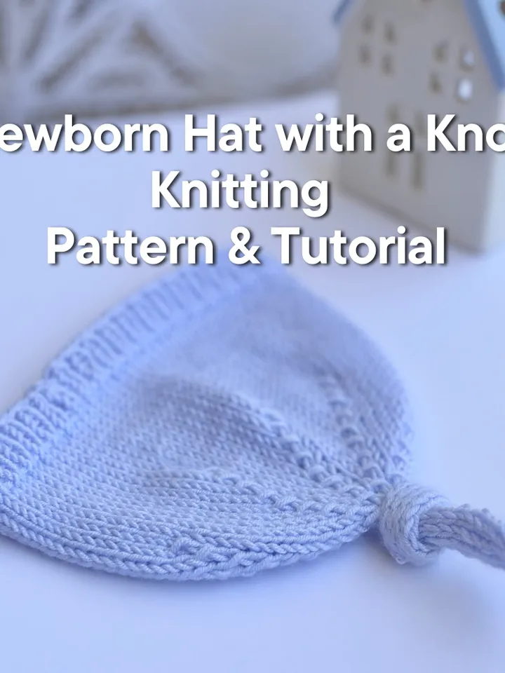 PDF Baby Hat with Knot Seamless Knitting Pattern – Comfort for Your Newborn with video ENG