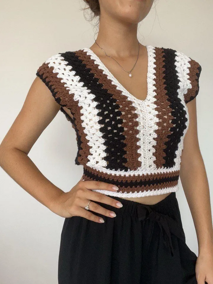 Top crochet pattern, top granny stitch crochet pdf, easy top pattern, summer top crochet instant download