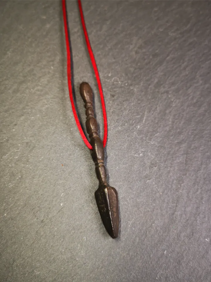 Gandhanra Antique Tibetan Amulet ,Kila(Dorje Phurba) , Trantic Buddhism Ritual Implement Pendant,Made of Brass,2.87"