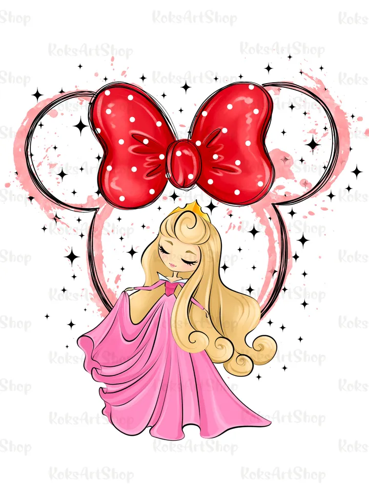 All princess png clipart, watercolor princess Aurora clipart, magic kingdom illustration, Princess T-shirt design, Aurora tshirt design