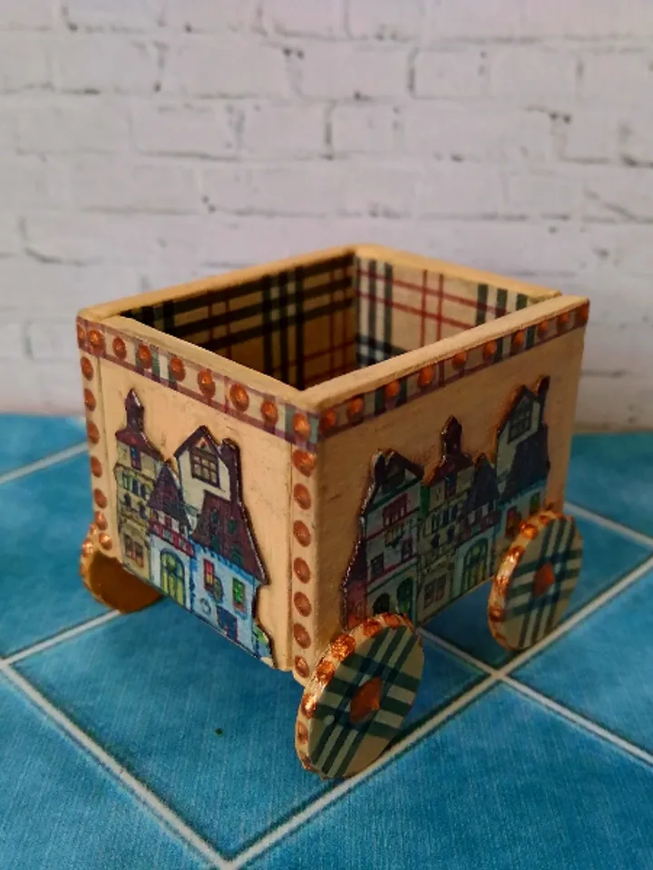 Trolley for dollhouse. Doll toy.The cart for the doll house.1:12 scale.