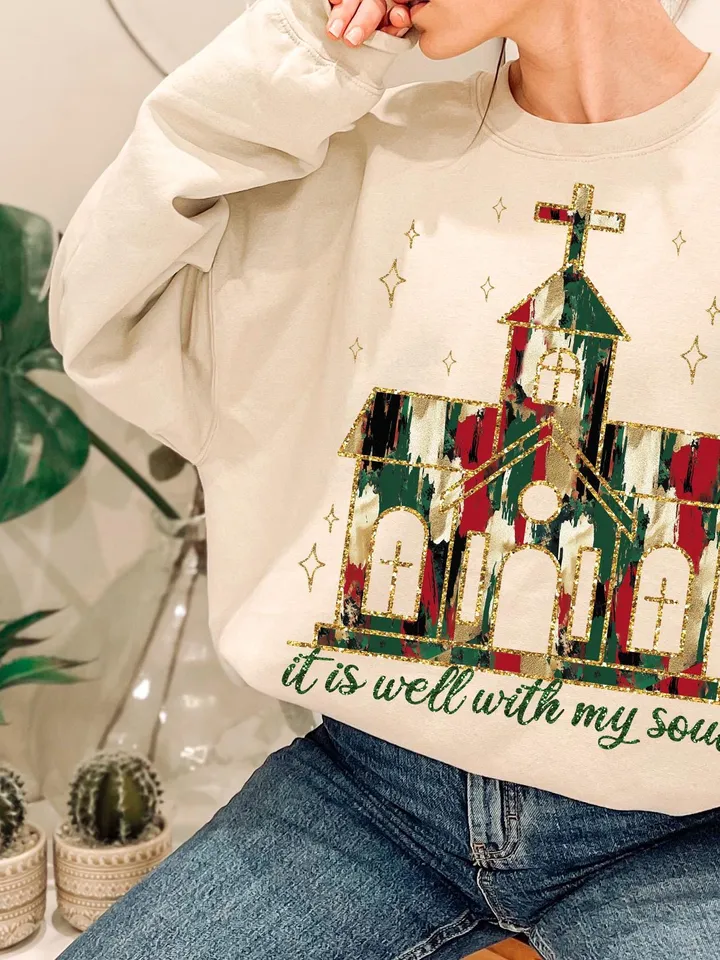 Church PNG It Is Well With My Soul PNG Christian Shirt Sublimation Design Christian Christmas Religious PNG Scriptures Christmas Png