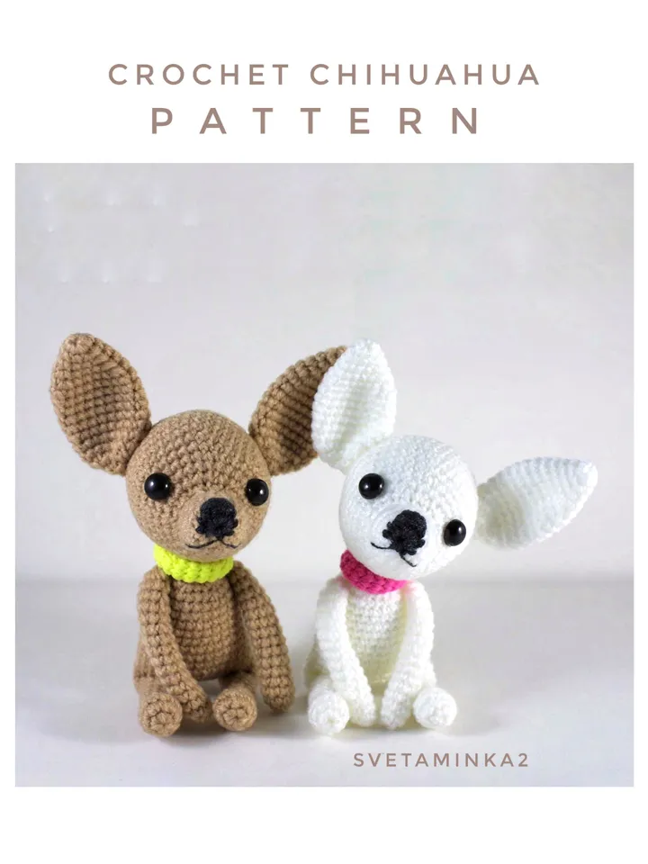 Crochet Chihuahua Pattern. Amigurumi Chihuahua. Crochet Dog. Amigurumi Dog. Digital Download. PDF.