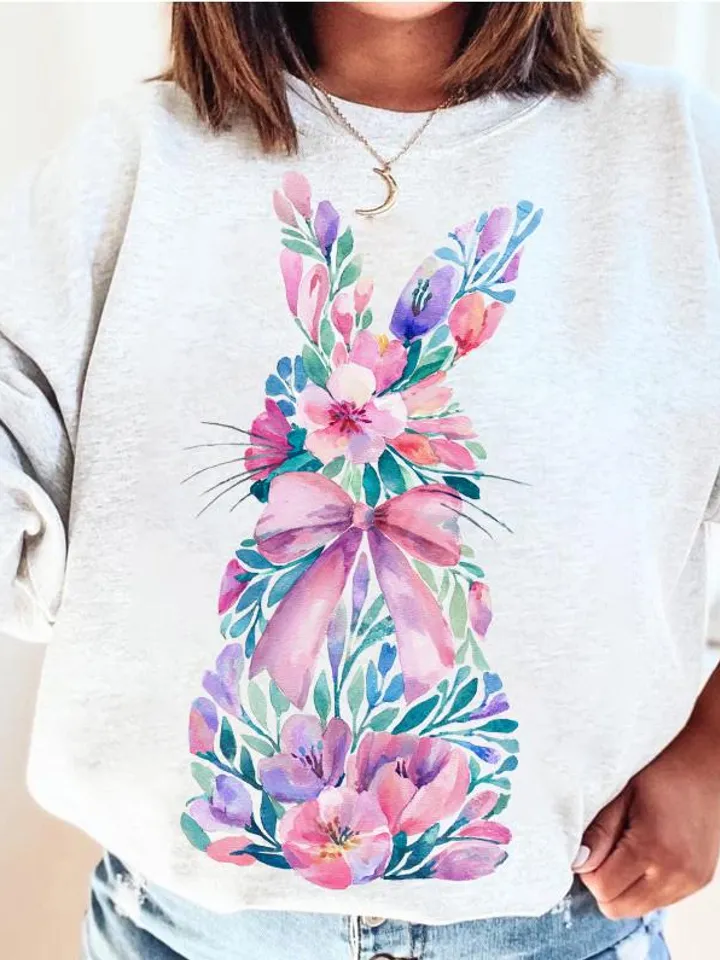 Bunny Easter Coquette Png, Watercolor Floral Easter Bunny Png, Easter png, Easter Coquette Bow png, Girly Easter Png, Spring shirt design