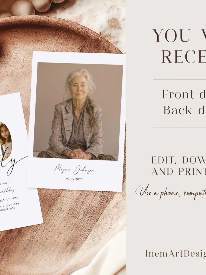 70th Birthday Invitation Template 70th Digital Invite Instant Download Seventy Year Old Minimalist Boho Seventieth Birthday Printable Canva