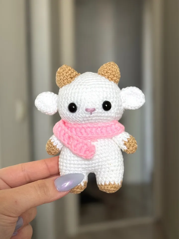 Baby Goat in a scarf crochet pattern, PDF amigurumi US term, crochet patterns cute animals, autumn