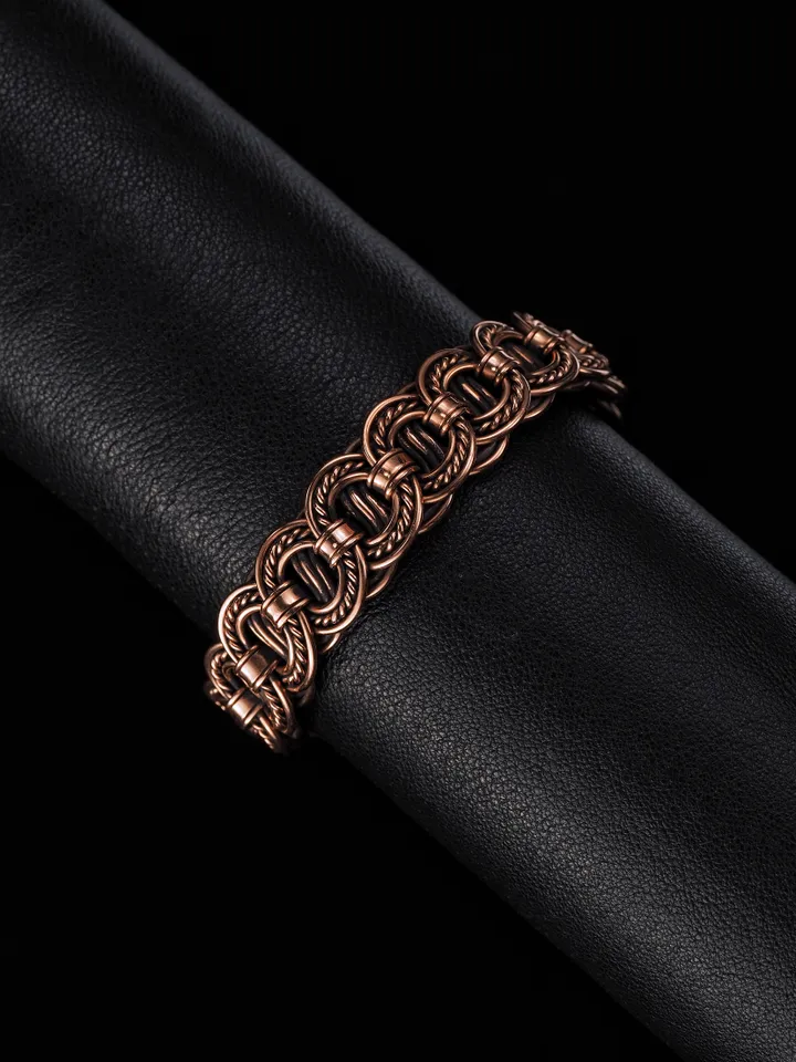 Woven copper wire bracelet Antique style handcrafted copper jewelry Unique gift