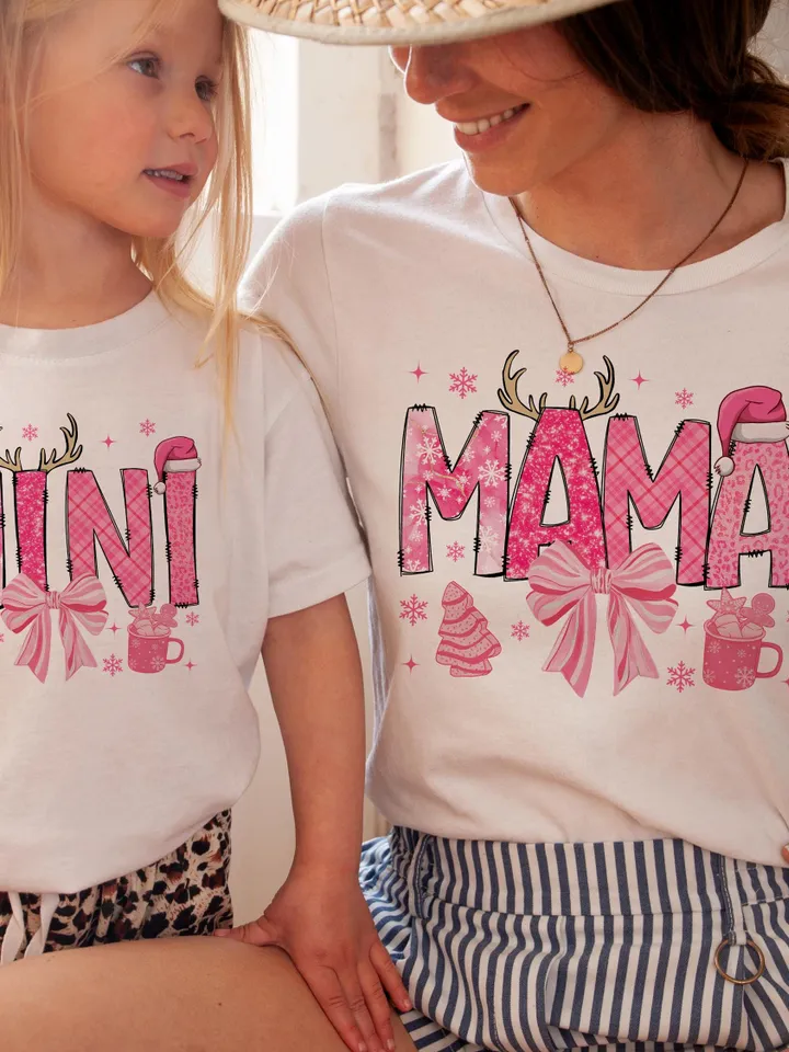 Pink Mama Mini christmas png, mama png, christmas png, Pink Coquette Christmas png, Merry Christmas png, christmas doodles mini png, merry