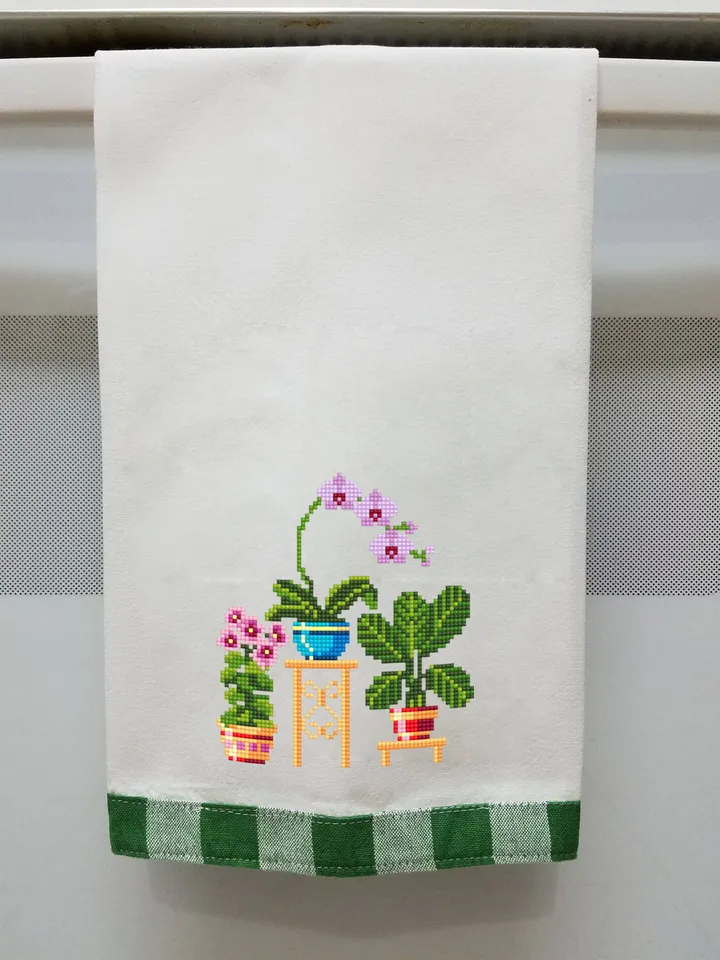 Potted house plants cross stitch pattern PDF download Floral cross stitch chart, Small cross stitch sampler, Orchid, Plant lover gift #P5