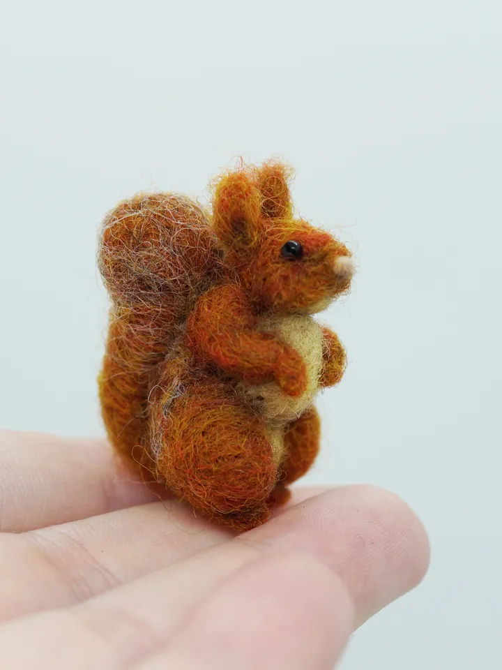 Roco the squirrel, miniature needle felted animal, cute squirrel, made to order