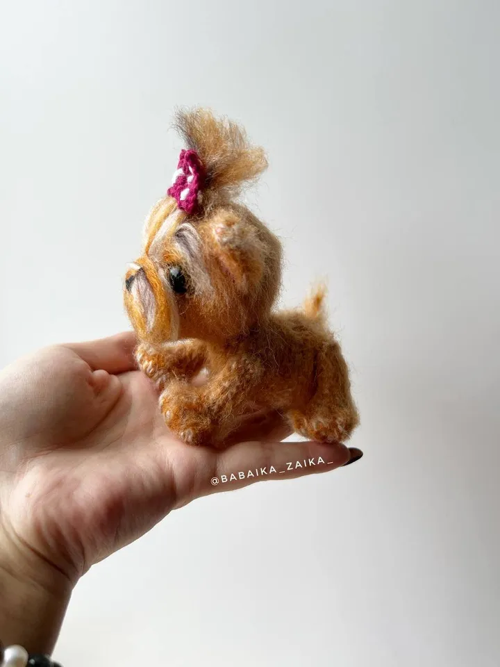 PDF Cute Mini Yorkshire Terrier Dog Crochet pattern, Crochet Animal Pattern, Crochet Yorkie Puppy, Amigurumi baby toy, Crochet Cute Dog