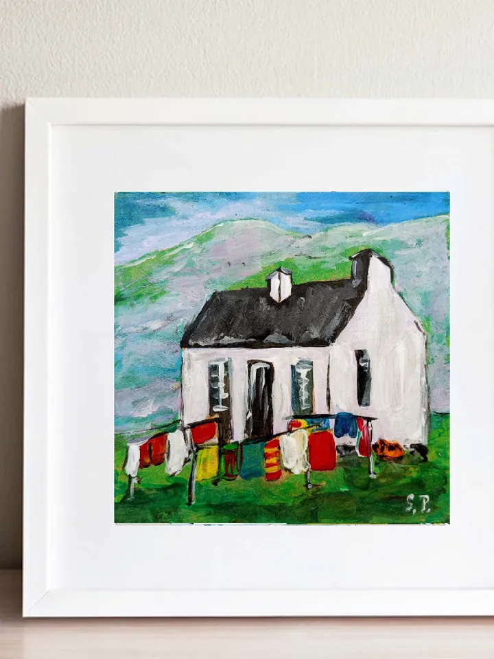 Scotland Art Original Small Oil Painting House Portrait Scottish Art Highland Painting Landscape Painting Scotland Gifts Cheap Original Art