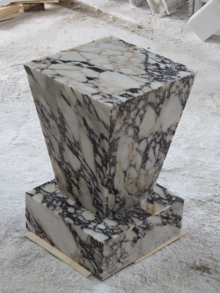 Calacatta marble geometric cube coffee table 2 pieces, end table, side table