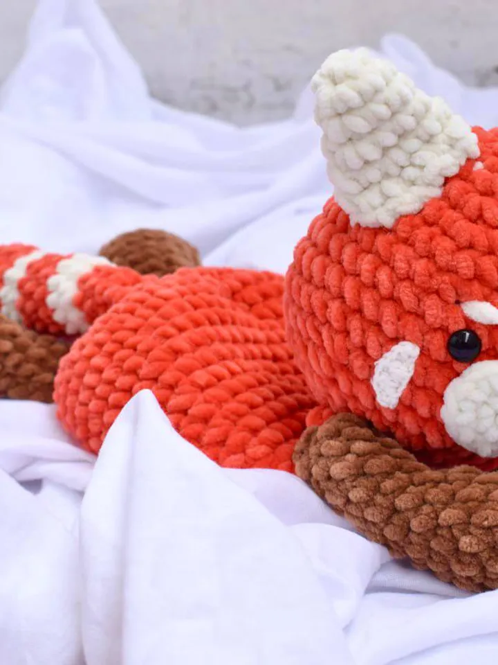 Crochet red panda pattern Amigurumi babu lovey pattern Cuddle toy tutorial