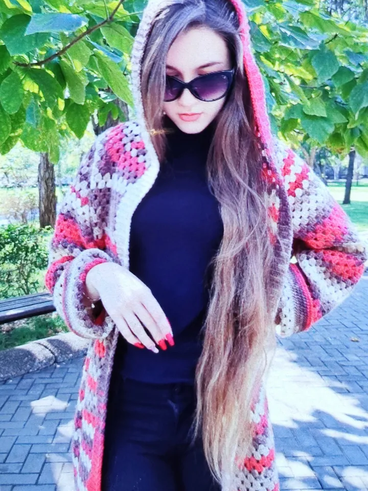 Cardigan crochet pattern, granny stitch cardigan, women cardigan, easy cardigan crochet, hood cardigan, long short cardigan
