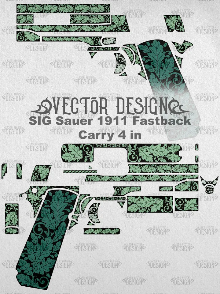 VECTOR DESIGN SIG Sauer 1911 Fastback 4 in Carry Oak leaves