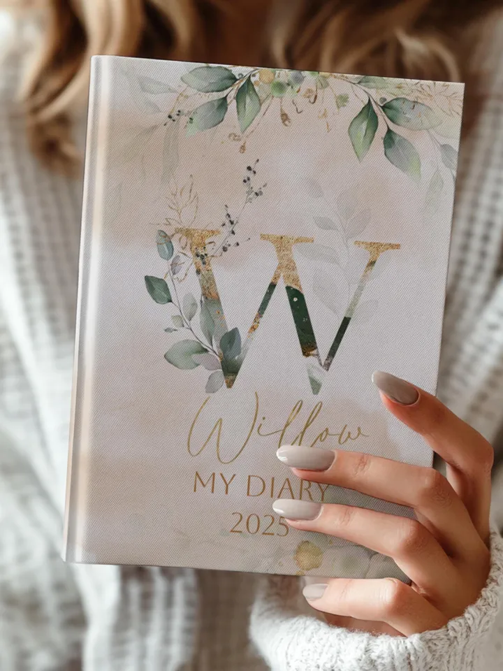 Personalized Floral Name Initials Journal - Hardcover Journal, Matte, Notebook, Customized Diary, Gift for Her, Birthday Present
