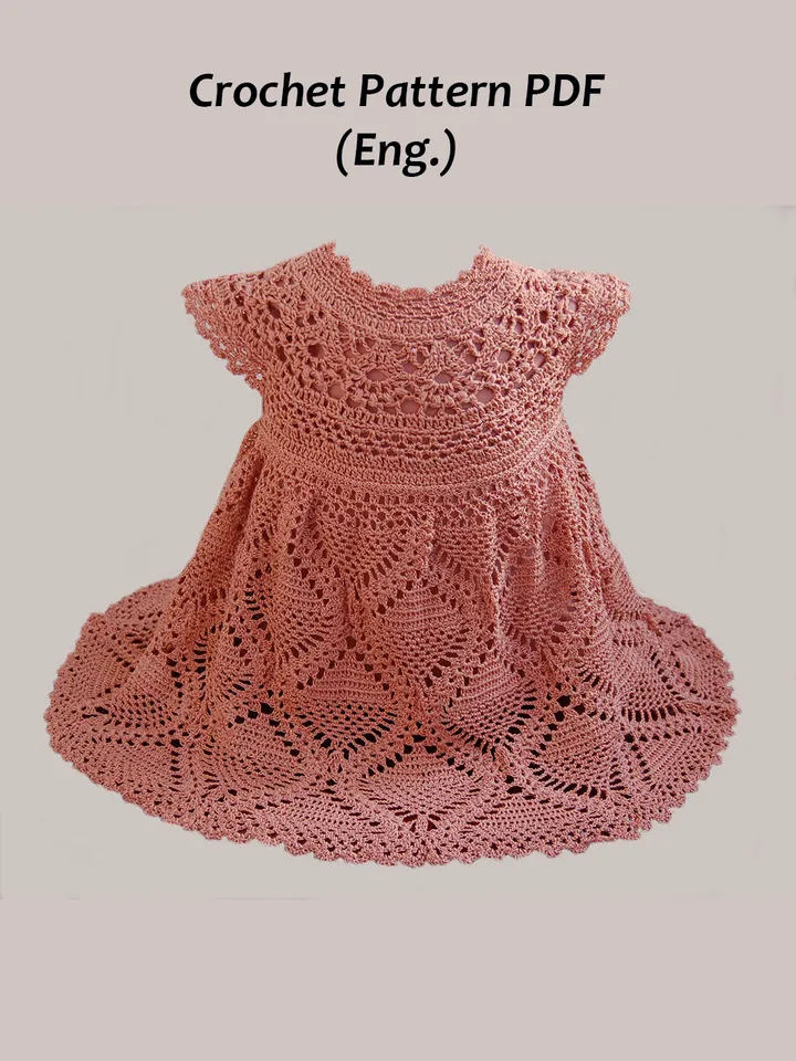 Crochet Pattern Baby Dress, Crochet Baptism Dress Pattern, Newborn Outfit, Baby Girl Clothes, Crochet Summer Baby Dress Pattern PDF in English