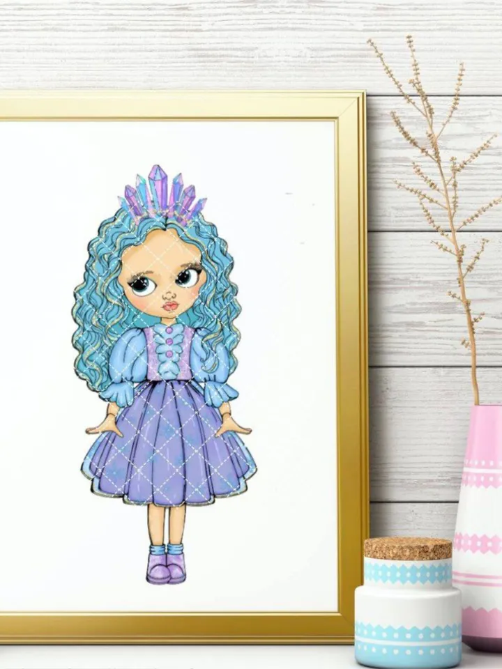 Cute Winter Girl Clipart, Winter Doll Clipart, Christmas Girl Clipart, Snow Princess Clipart Bundle, Sublimation Designs, Digital Clipart