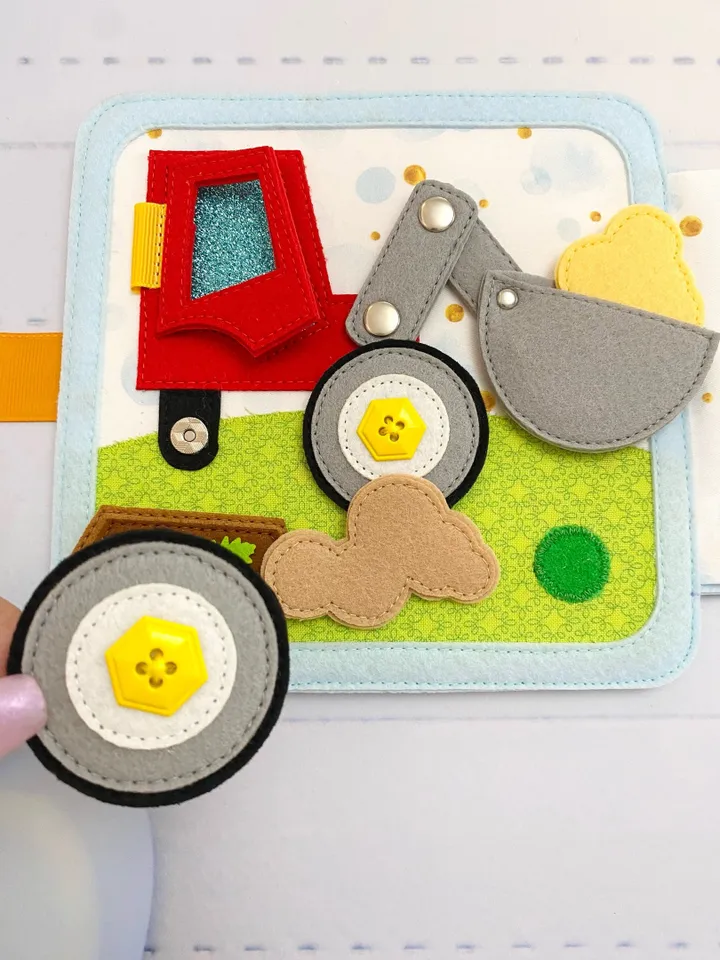 Felt book for boys. Different types of transport