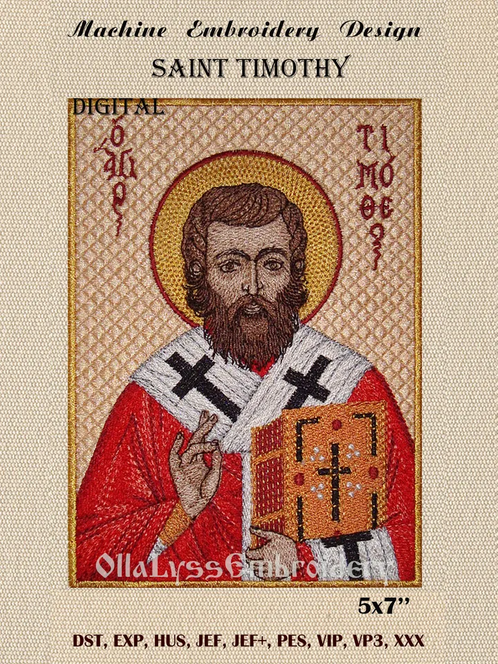 Saint Timothy embroidery design