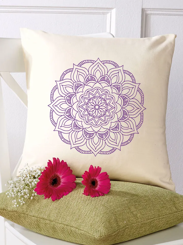 Flower mandala blackwork pattern PDF, Blackwork mandala embroidery download PDF, Mandala ornament Backstitch chart, Mandala cross stitch #W7