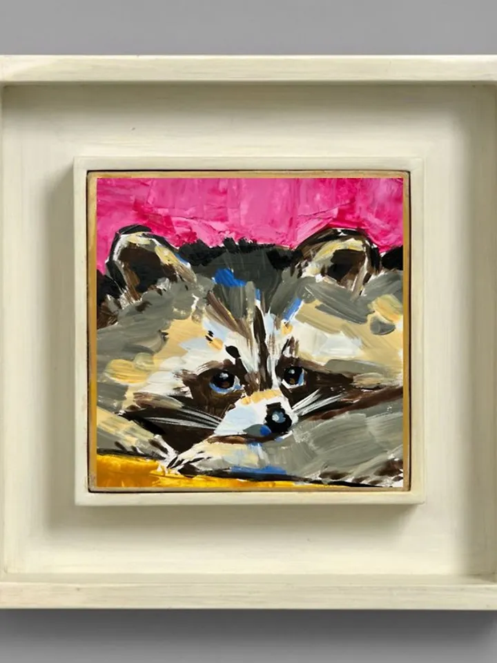 Raccoon Painting Original Art Animal Art Small Painting Animal Art