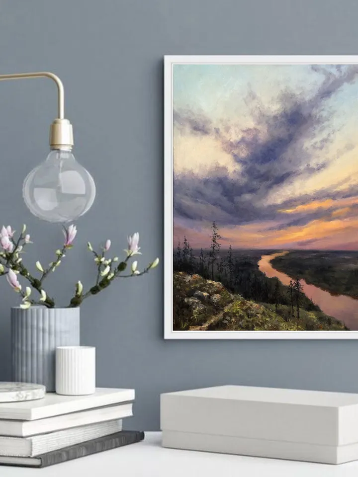Sunset Oil Painting Original Art Sunset Landscape Painting