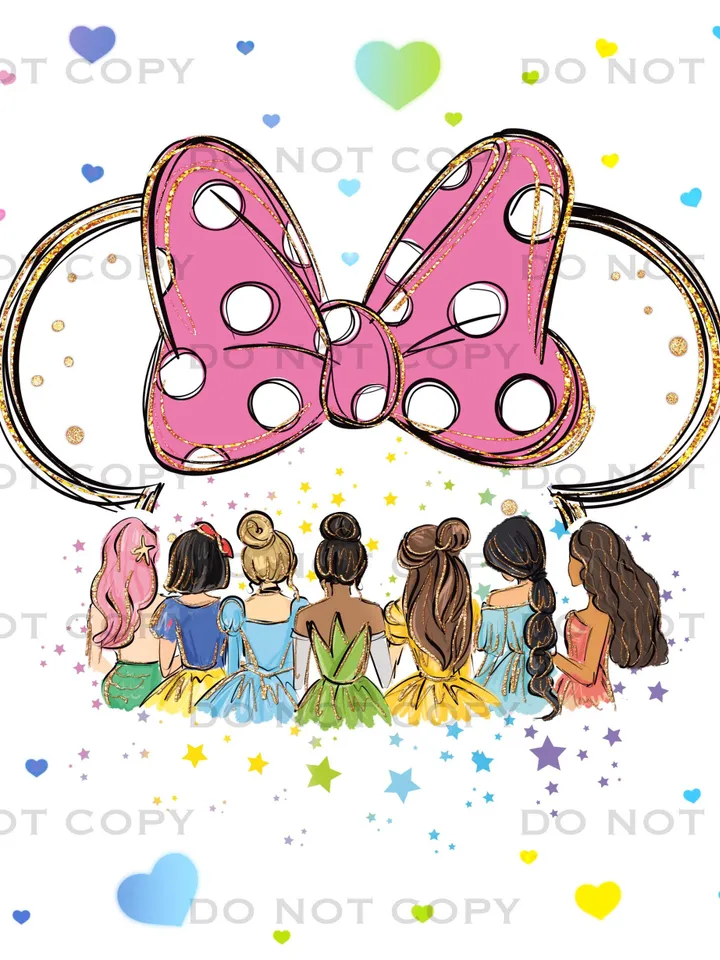 All princess Watercolor Princess PNG, Princess Skinny Tumbler Sublimation Designs, Princess Tumbler Wrap, 20 oz Wrap Tumbler Design