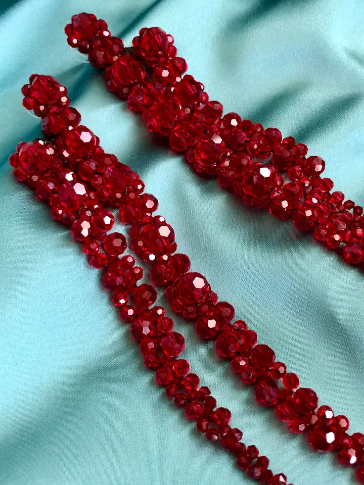 Double Drop Crystal Earrings Handmade