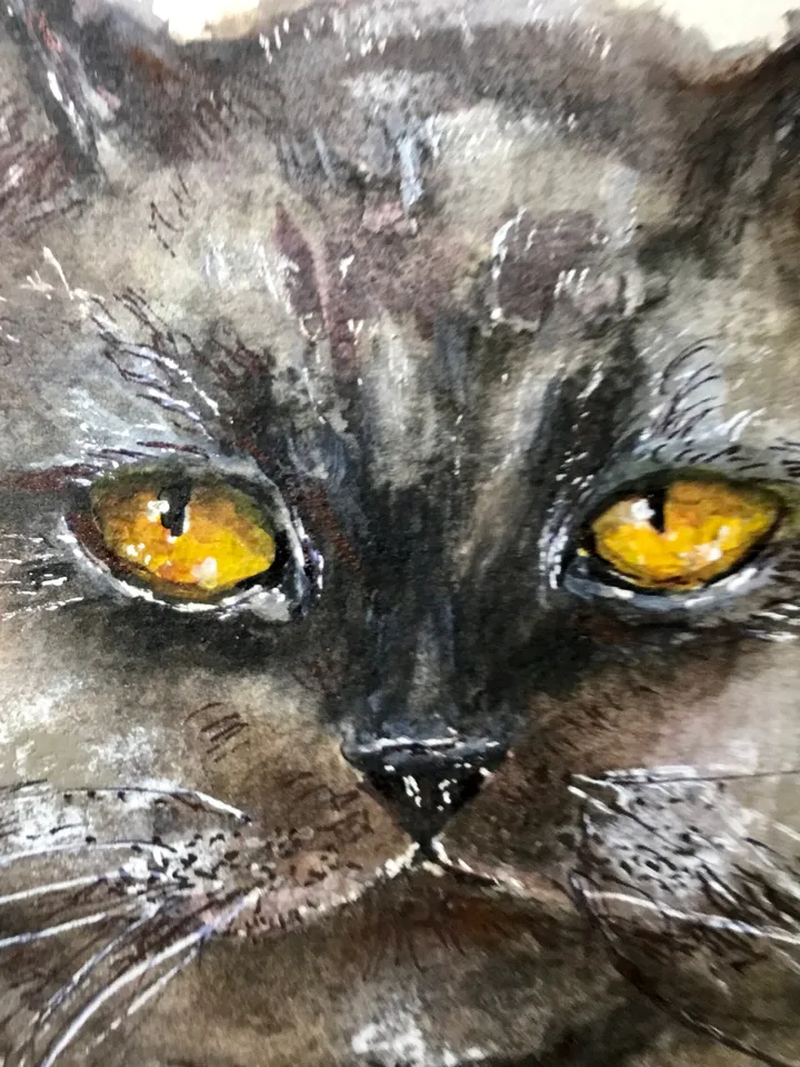 Black Persian cat painting,original watercolor painting,cat original painting,animals wall art,cat lovers gift,home decor wall art.