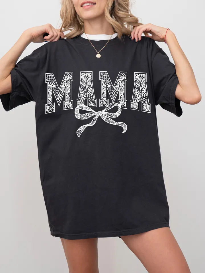 Lace Mama Coquette Png, Mama Png, Floral Mama Chinoiserie Png, Mama Varsity Png, Mothers Day Png, Gift for Mom, Lace Coquette Bow Png