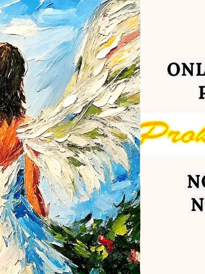 Angel Oil Painting Angel Wings Impasto Original Fine Art Woman Angel Wall Art Decor Christmas Gifts by ArtProkopaloSv